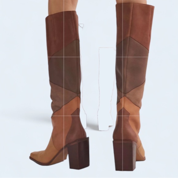 New Jeffrey Campbell x Free People Calimity KP Patchwork Colorblock Tall Leather - Picture 4 of 12